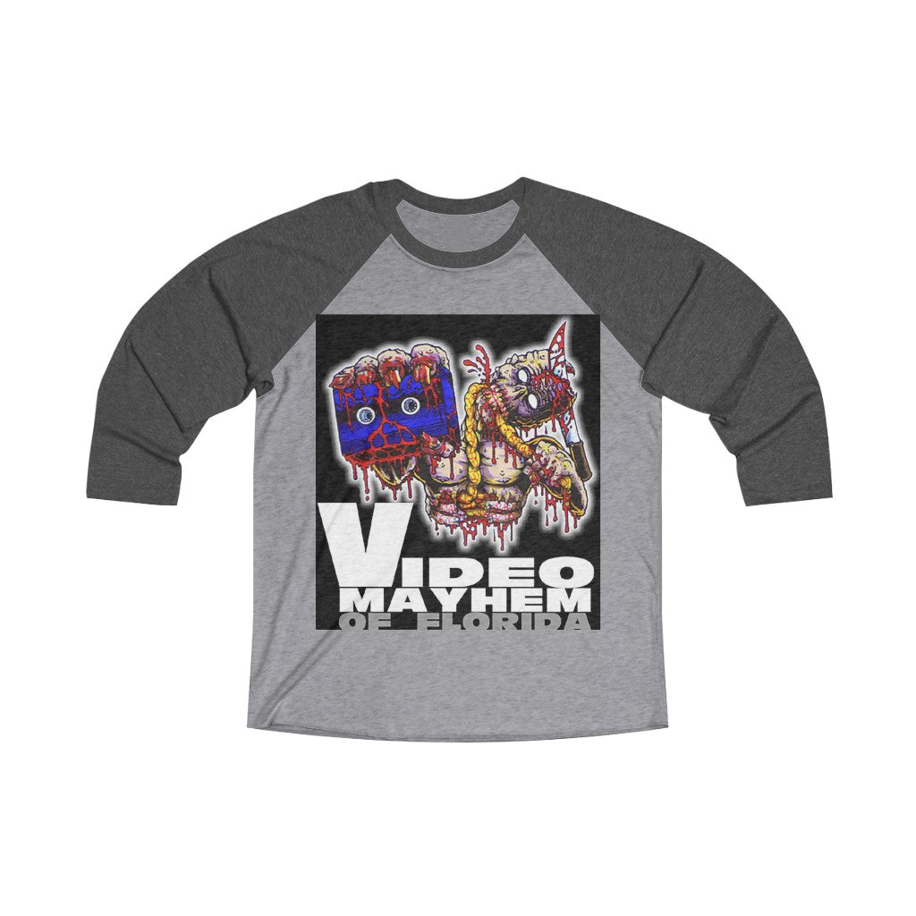 Video Mayhem Unisex Tri-Blend 3/4 Raglan Tee